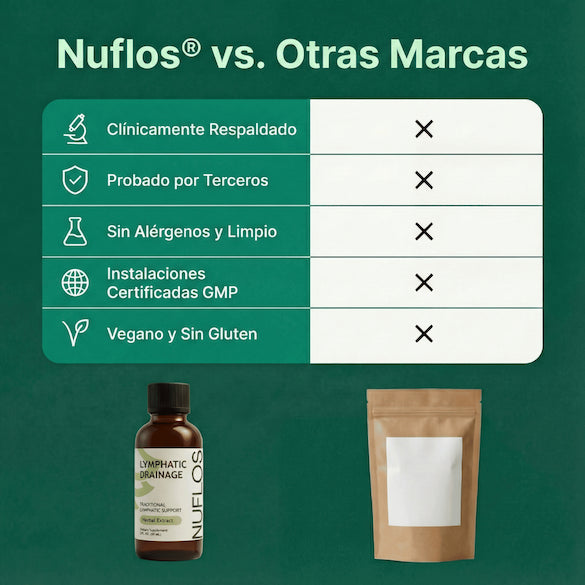 Gotas de Drenaje Linfático Nuflos para el bienestar diario y alivio corporal completo