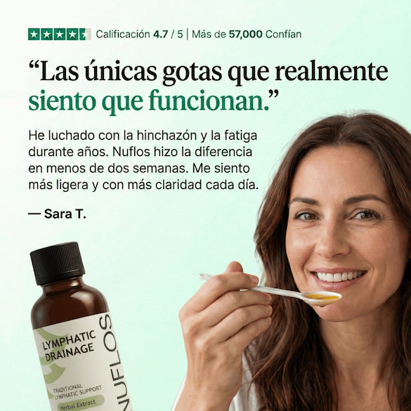 Gotas de Drenaje Linfático Nuflos para el bienestar diario y alivio corporal completo