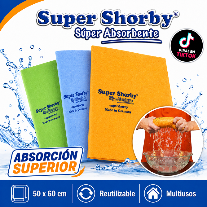 Super Shorby® Paños Ultra Absorbentes Reutilizables